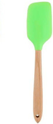 Tekzie Silicon Cooking Spatula with Wooden Handle Non-Stick Spatula(Pack of 1)
