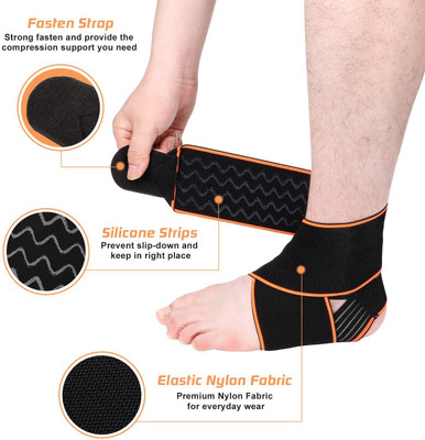 keycraze Pack of 2) Adjustable Ankle Brace for Injury and Pain Support Ankle Support(Black)