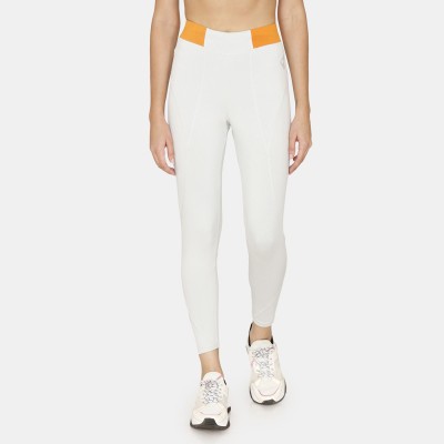 Zelocity by Zivame Solid Women White Tights