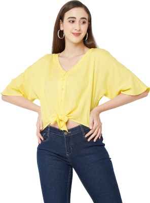 109°F Casual Solid Women Yellow Top