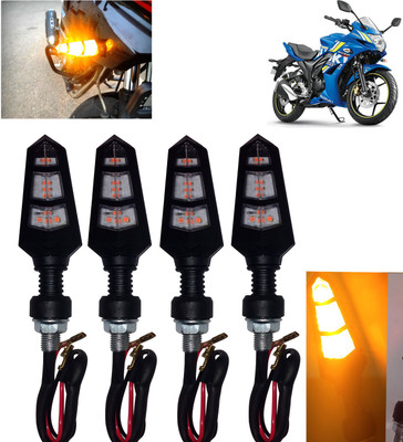 DvineAutoFashionZ Front, Rear, Side LED Indicator Light for Suzuki Gixxer SF(Amber)