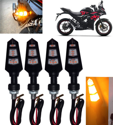 DvineAutoFashionZ Front, Rear, Side LED Indicator Light for Suzuki Universal For Bike(Amber)