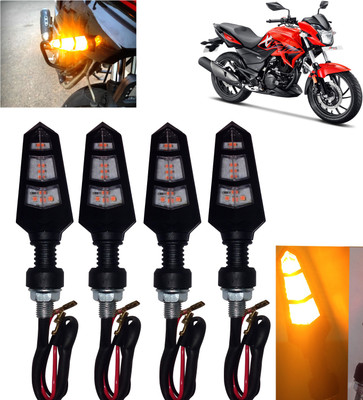 DvineAutoFashionZ Front, Rear, Side LED Indicator Light for Hero Universal For Bike(Amber)