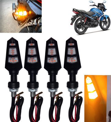 DvineAutoFashionZ Front, Rear, Side LED Indicator Light for Hero Glamour FI(Amber)