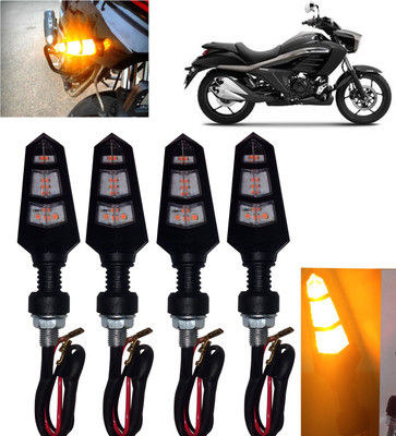 DvineAutoFashionZ Front, Rear, Side LED Indicator Light for Suzuki Universal For Bike(Amber)