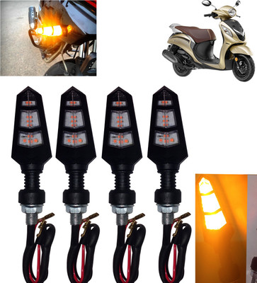 DvineAutoFashionZ Front, Rear, Side LED Indicator Light for Yamaha Fascino(Amber)