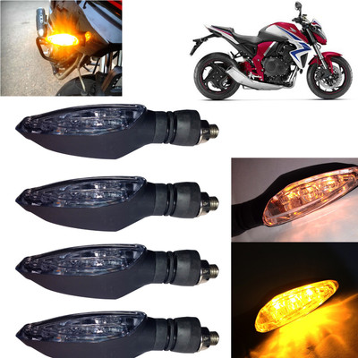 Pious Front, Rear, Side LED Indicator Light for Honda Universal For Bike(Amber)