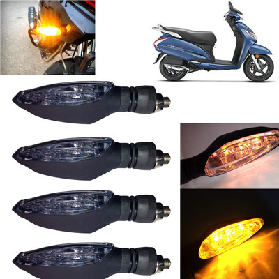 Pious Front, Rear, Side LED Indicator Light for Honda Universal For Bike(Amber)