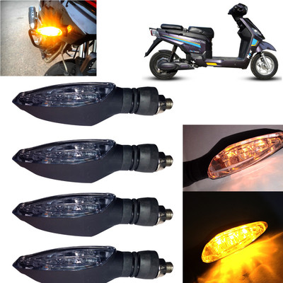 Pious Front, Rear, Side LED Indicator Light for Hero Universal For Bike(Amber)