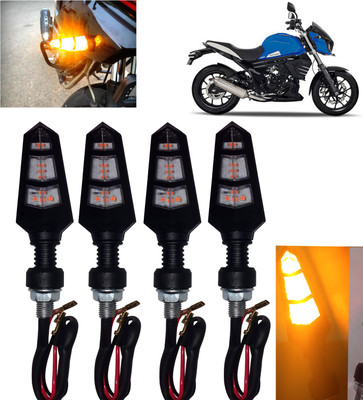 DvineAutoFashionZ Front, Rear, Side LED Indicator Light for Mahindra Universal For Bike(Amber)