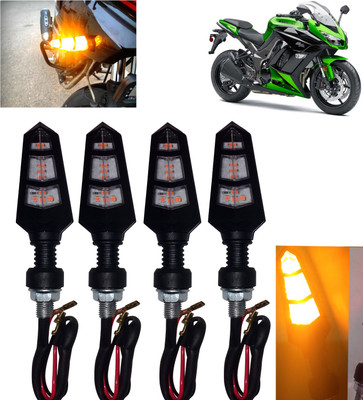 DvineAutoFashionZ Front, Rear, Side LED Indicator Light for Kawasaki Universal For Bike(Amber)