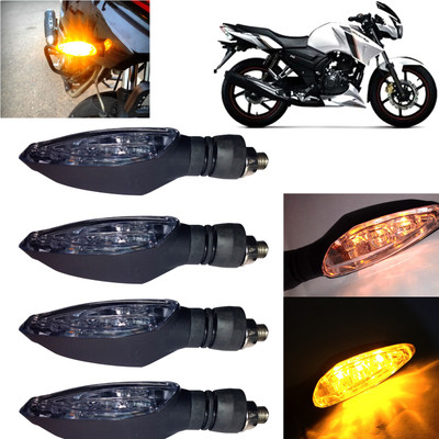Pious Front, Rear, Side LED Indicator Light for TVS Universal For Bike(Amber)