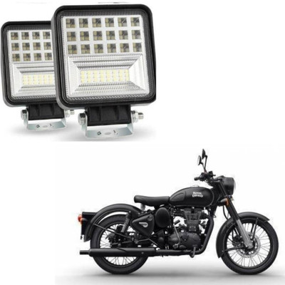 AUTOGARH 42 LED Square Fog Light for Royal Enfield ClaSSic 500 Fog Lamp Motorbike LED for Royal Enfield (12 V, 126 W)(Classic 500, Pack of 2)