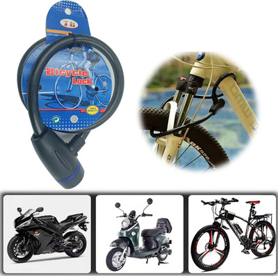 AXWee Plastic, Stainless Steel Cable Lock For Helmet