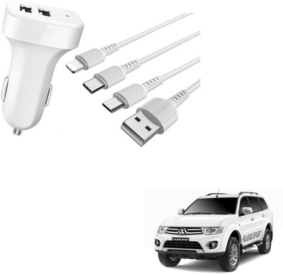 KOZDIKO 20.5 W Turbo Car Charger(White, With USB Cable)