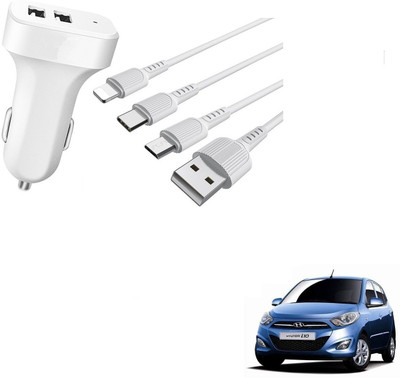 KOZDIKO 20.5 W Turbo Car Charger(White, With USB Cable)