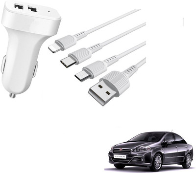 KOZDIKO 20.5 W Turbo Car Charger(White, With USB Cable)
