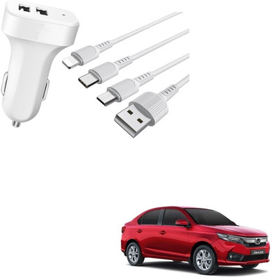 KOZDIKO 20.5 W Turbo Car Charger(White, With USB Cable)