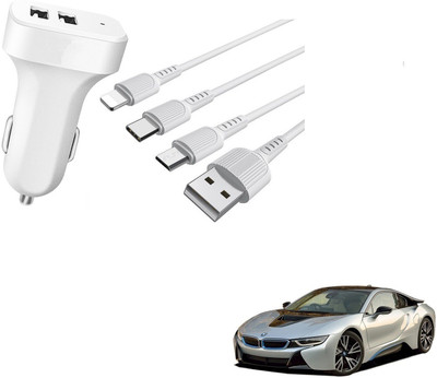 KOZDIKO 20.5 W Turbo Car Charger(White, With USB Cable)