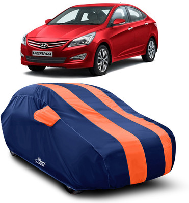 XAFO Car Cover For Hyundai Fluidic Verna (With Mirror Pockets)(Orange)