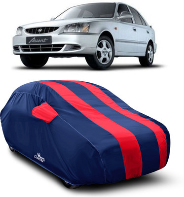 XAFO Car Cover For Hyundai Accent Viva (With Mirror Pockets)(Red)
