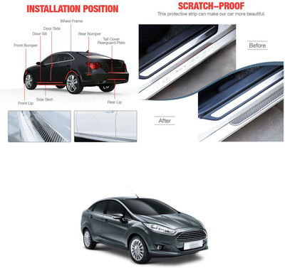 PRTEK Car Door Sill Bumper Protector Door Entry Guard Sticker Rubber Scratch 24 Door Sill Plate
