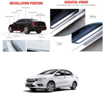 PRTEK Car Door Sill Bumper Protector Door Entry Guard Sticker Rubber Scratch 10 Door Sill Plate