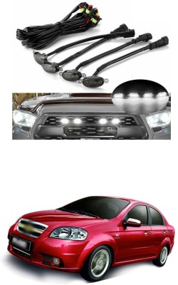 PECUNIA 4Pcs Led Front Grille Light Fuse Adapter Wiring Kit,Smoked Lens 1 Headlight Car, Motorbike LED for Chevrolet (12 V, 55 W)(Aveo, Pack of 1)
