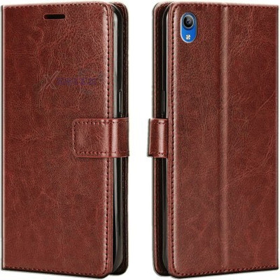 HelloMobi Flip Cover for Vivo Y91i(Brown, Dual Protection, Pack of: 1)