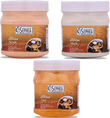 SEPHEA Ubtan Scrub 500ml, Mask 500ml & Gel 500ml(3 Items in the set)