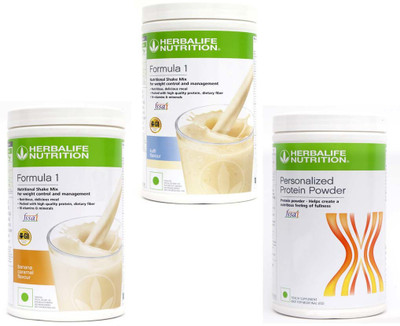 Herbalife Nutrition FORMULA-1SHAKE BANANA CARAMEL-500g+KULFI-500g+PROTEIN POWDER -400 Protein Shake(1400 g, BANANA CARAMEL -500gm, KULFI-500gm, PROTEIN POWDER - 400gm)