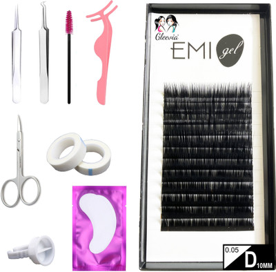 Gleevia Synthetic Black Eyelash Extension, 0.05-D10mm Classic Stable Curl (Combo Pack)(Pack of 1)