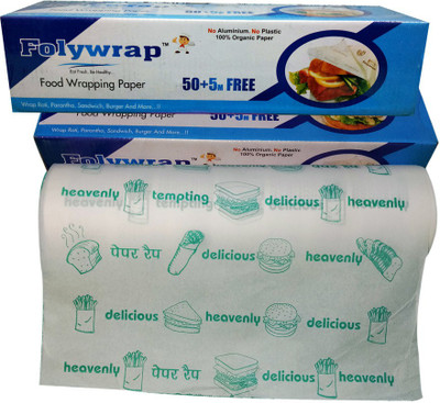 Folywrap NON STICK GREASE PROOF FOOD WRAPPING PAPER 55 MTR-2 ROLL Parchment Paper(Pack of 2, 110 m)
