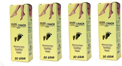 DOUBLE LIPS WELHEAL FOOT CRACK CREAM FOR REMOVE CRACK FOR LEGS 30 GRM PACK OF 4 Cream(120 g)