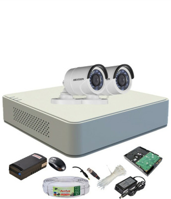 HIKVISION Hikvision DVR DS-7A04HGHI-F1/N OR DS-7A04HGHI-F1/ECO 1PCS BULLET CAMERA DS-2CE1ACOT-IRP OR DS-2CE1ACOT -IRP/ECO 2PCS 90METAR CABLE 500 GB HDD COMBO KIT Security Camera(500 GB, 4 Channel)