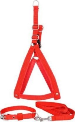 DYS Pets 1 inch Adjustable Harness Leash for Walking,Training,Comfortable Heavy Duty Dog Harness & Leash(Large, Red)