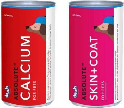 Drools Drools Calcium Syrup + Skin and Coat Syrup PACK OF 2 Chicken 0.6 kg (2x0.3 kg) Wet New Born Dog Food