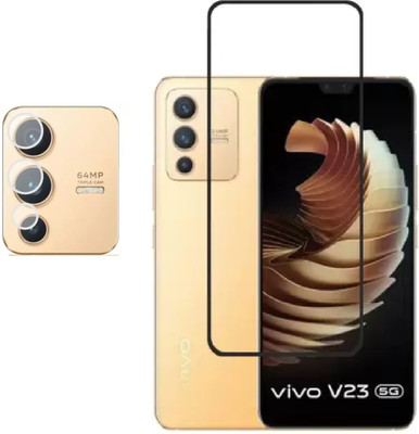 ISAAK Edge To Edge Tempered Glass for Vivo V23 5G Edge to Edge, 11D Tempered Glass & Camera Lens Protector(Pack of 2)