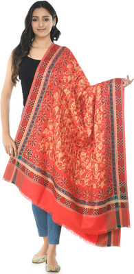 manra Wool Embroidered Women Shawl(Red)