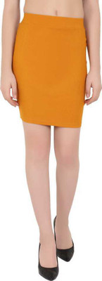 SAIOM Solid Women Pencil Black Skirt