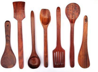RAKANO Disposable Wooden Serving Spoon Set(Pack of 7)