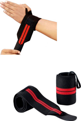 BMTRADING RED LINE WRIST BAND GYM SUPPORTS GLOVES Gym & Fitness Gloves(Red, Black)