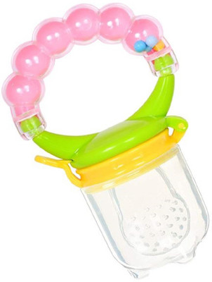 smilykid Soft Silicone Baby Fresh Fruit Food Nibbler Feeder Musical Star Rattle Teether Soother(GREEN-RAT)