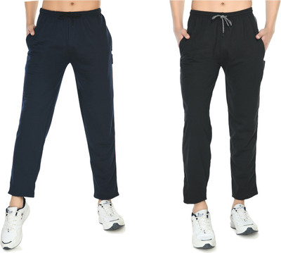 KAYU Solid Men Black, Blue Track Pants