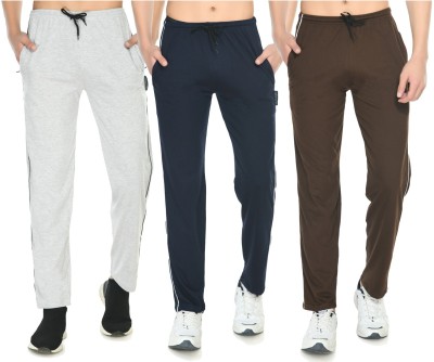 Indistar Solid Men White, Blue, Brown Track Pants