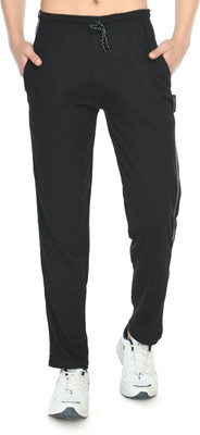 Indistar Solid Men Black Track Pants