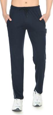 Indistar Solid Men Dark Blue Track Pants
