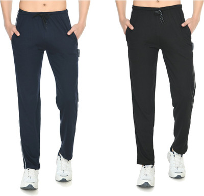 Indistar Solid Men Blue, Black Track Pants