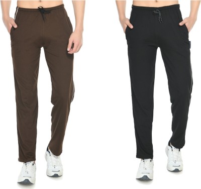 Indistar Solid Men Black, Brown Track Pants