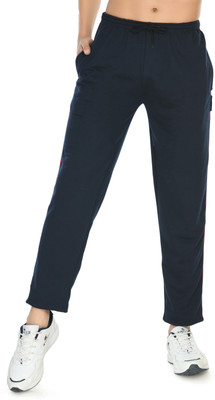 Indistar Solid Men Dark Blue Track Pants